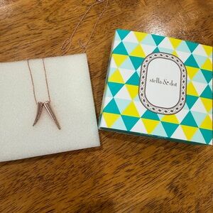 Double Pave Horn Pendent